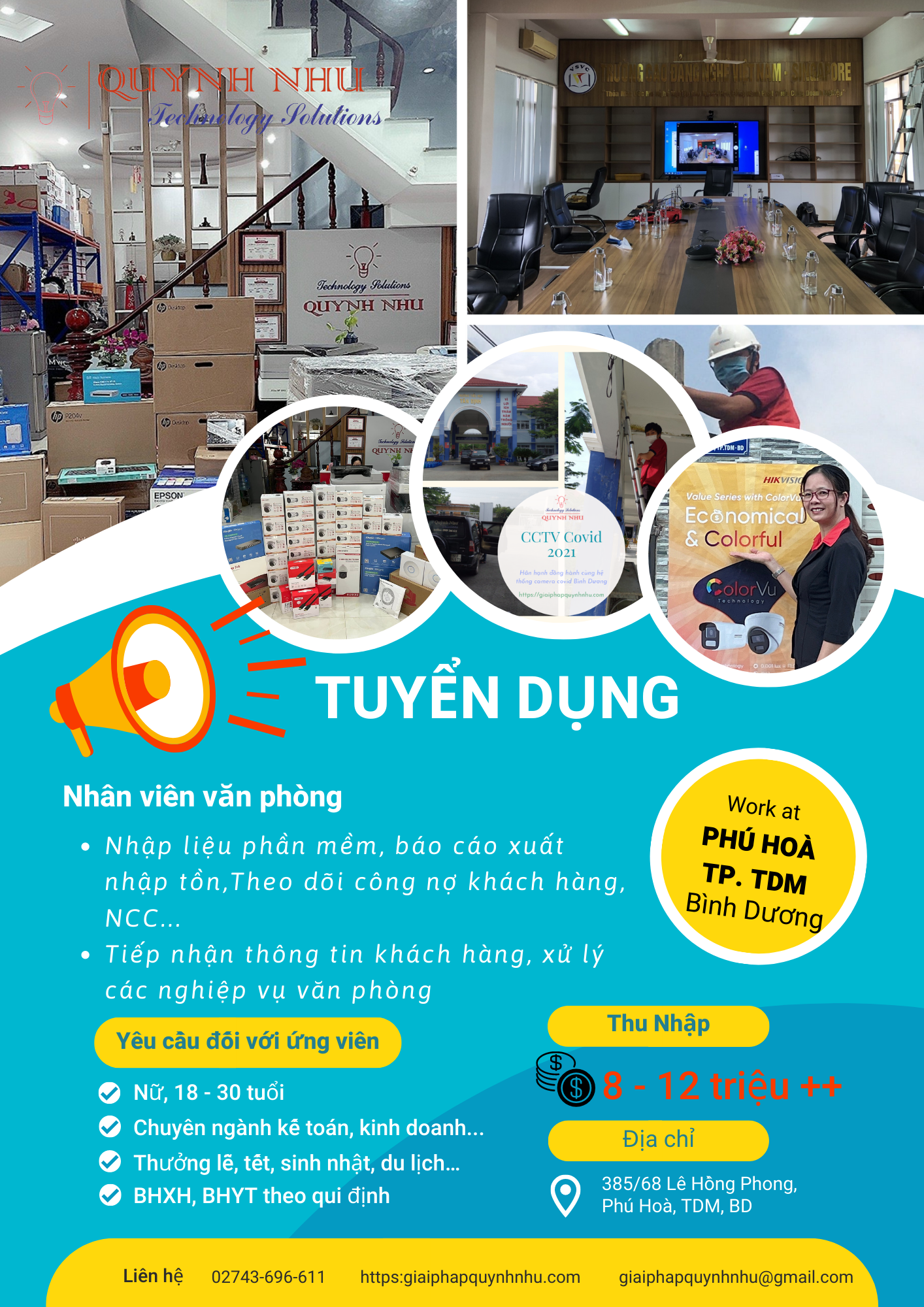 Poster tuyển dụng nhân viên văn phòng Quỳnh Như Solutions - trang 3.