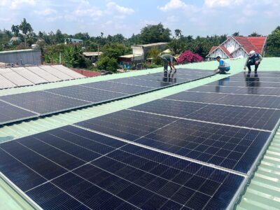 Lắp đặt điện mặt trời hòa lưới bám tải 15kW 3 pha doanh nghiệp Thắng Cảnh Việt Bình Dương